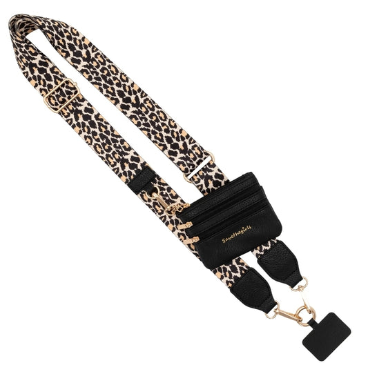 Clip & Go Strap w/Zippered Pouch Leopard