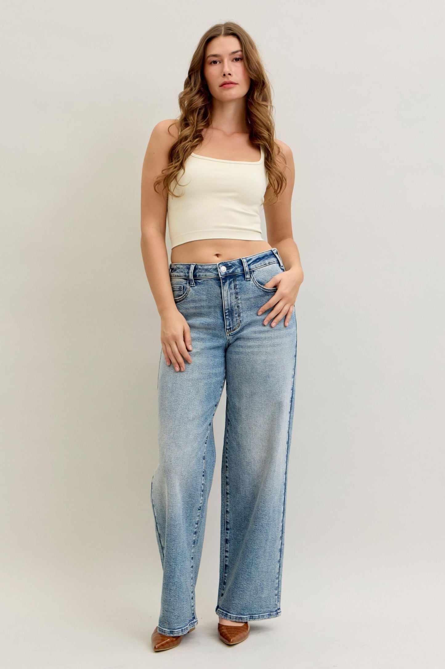 Judy Blue High Waist Wilhemina Light Vintage Wash Leg Denim Jeans