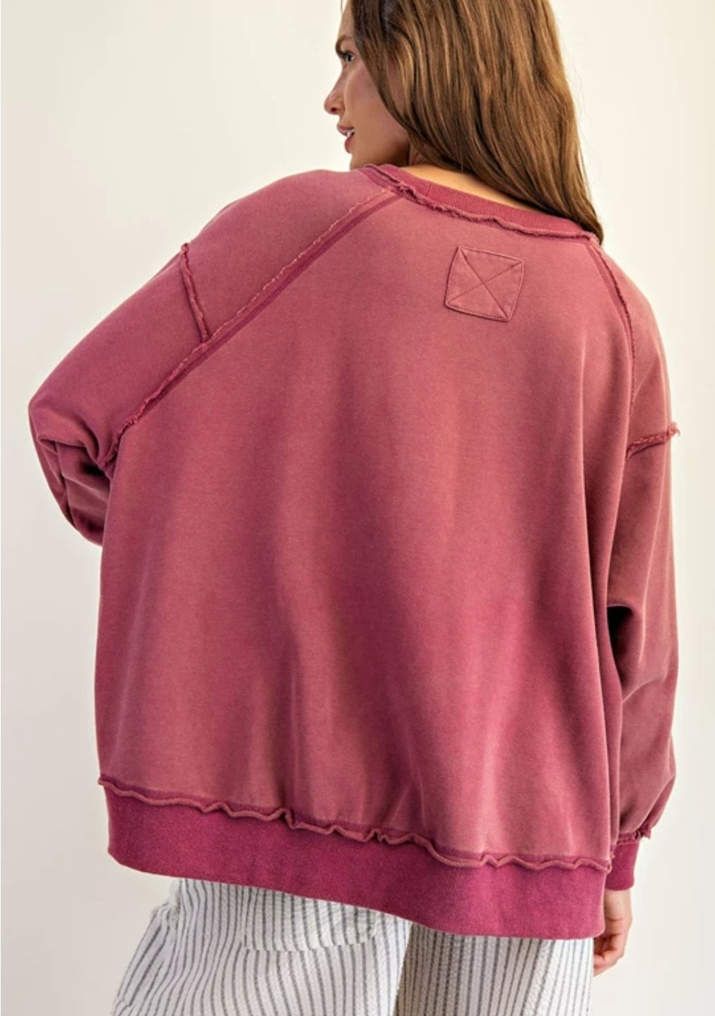Horse Graphic Dropped Shoulder Sweatshirt Raspberry