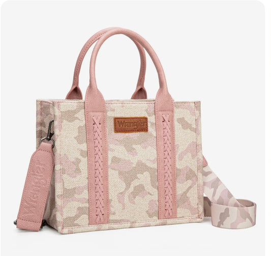 Wrangler Camo Print Tote/Crossbody - Pink