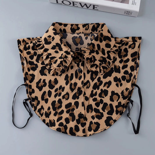 Leopard Ruffle Faux Collar – Bold & Chic Statement