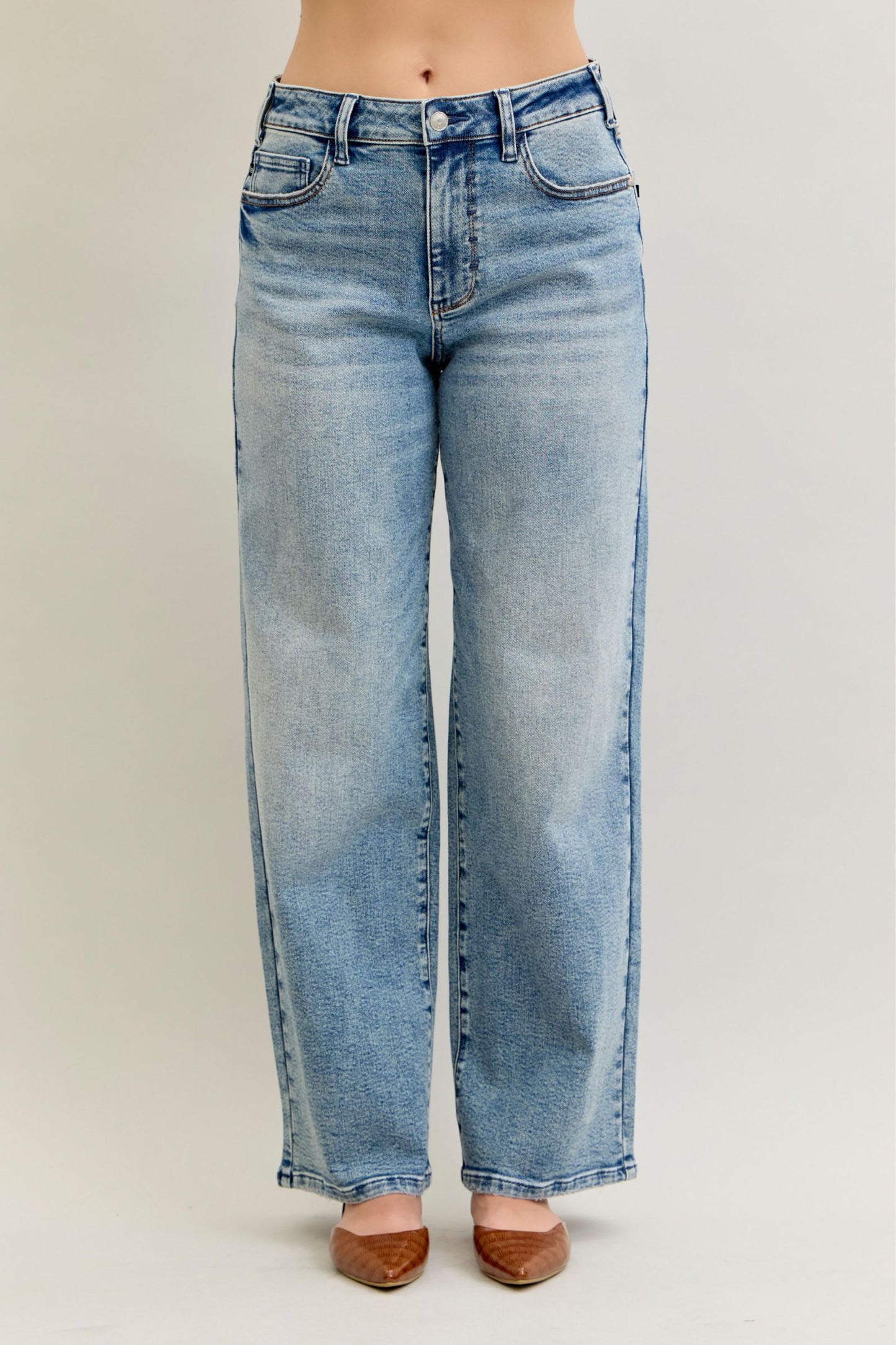 Judy Blue High Waist Wilhemina Light Vintage Wash Leg Denim Jeans