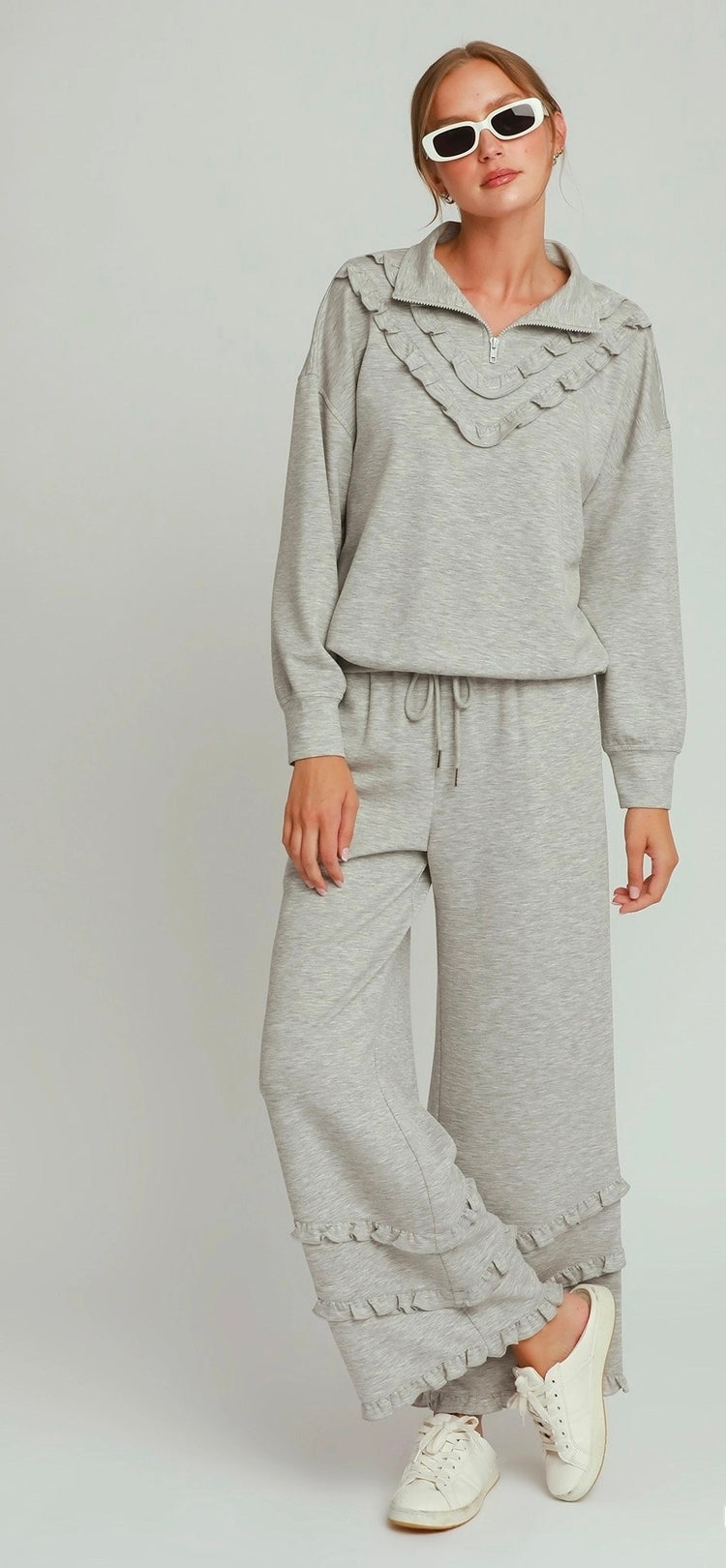 Ruffle Me Cozy Lounge Set Grey
