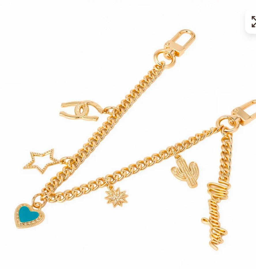 Wrangler Western Multi-Charm Bag Chain - Light Gold