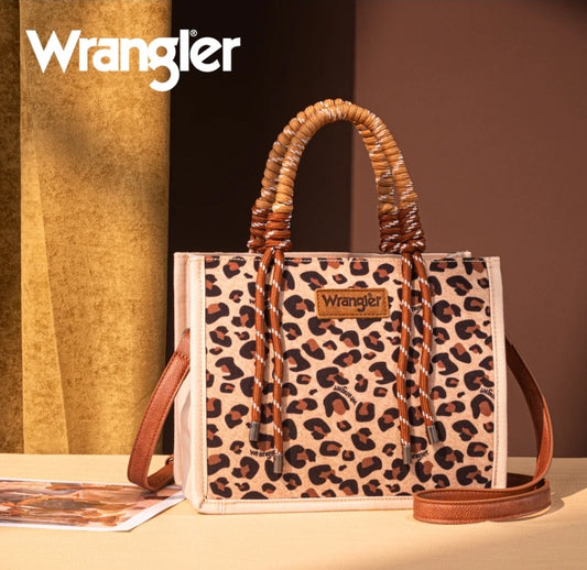 Wrangler Leopard Print Concealed Carry Tote/Crossbody - Leopard