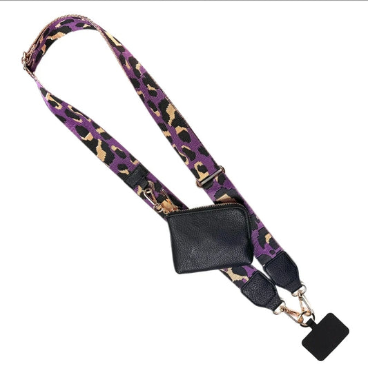 Clip & Go Strap with Pouch - Leopard Collection Purple/Black/Gold