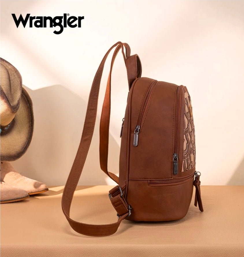 Wrangler Horseshoe Cutout Backpack - Brown
