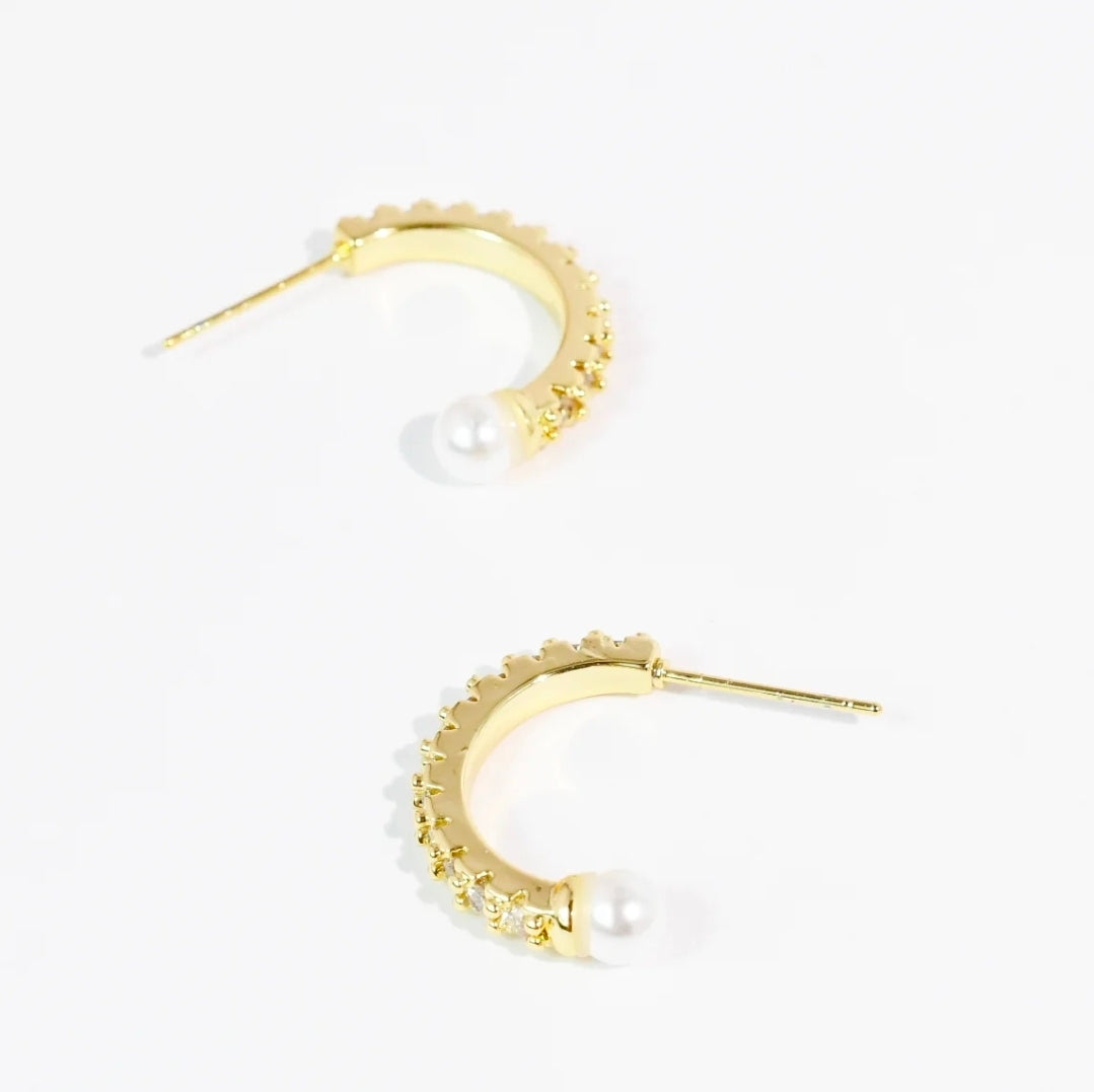 Pearl Crush Hoop Gold