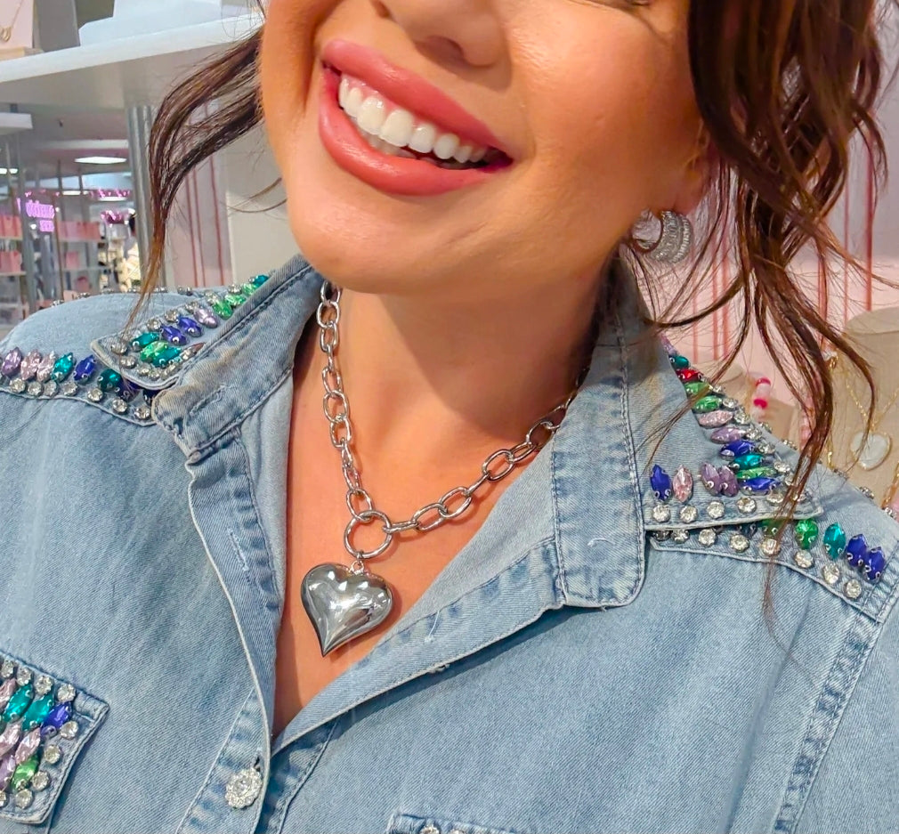 Heart Breaker Silver Chain