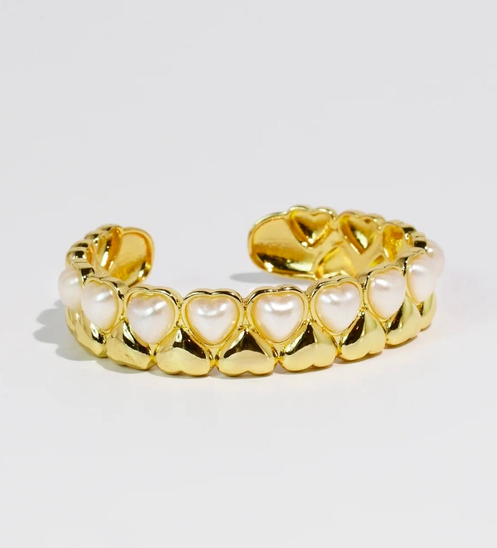 Pearl Heart Cuff
