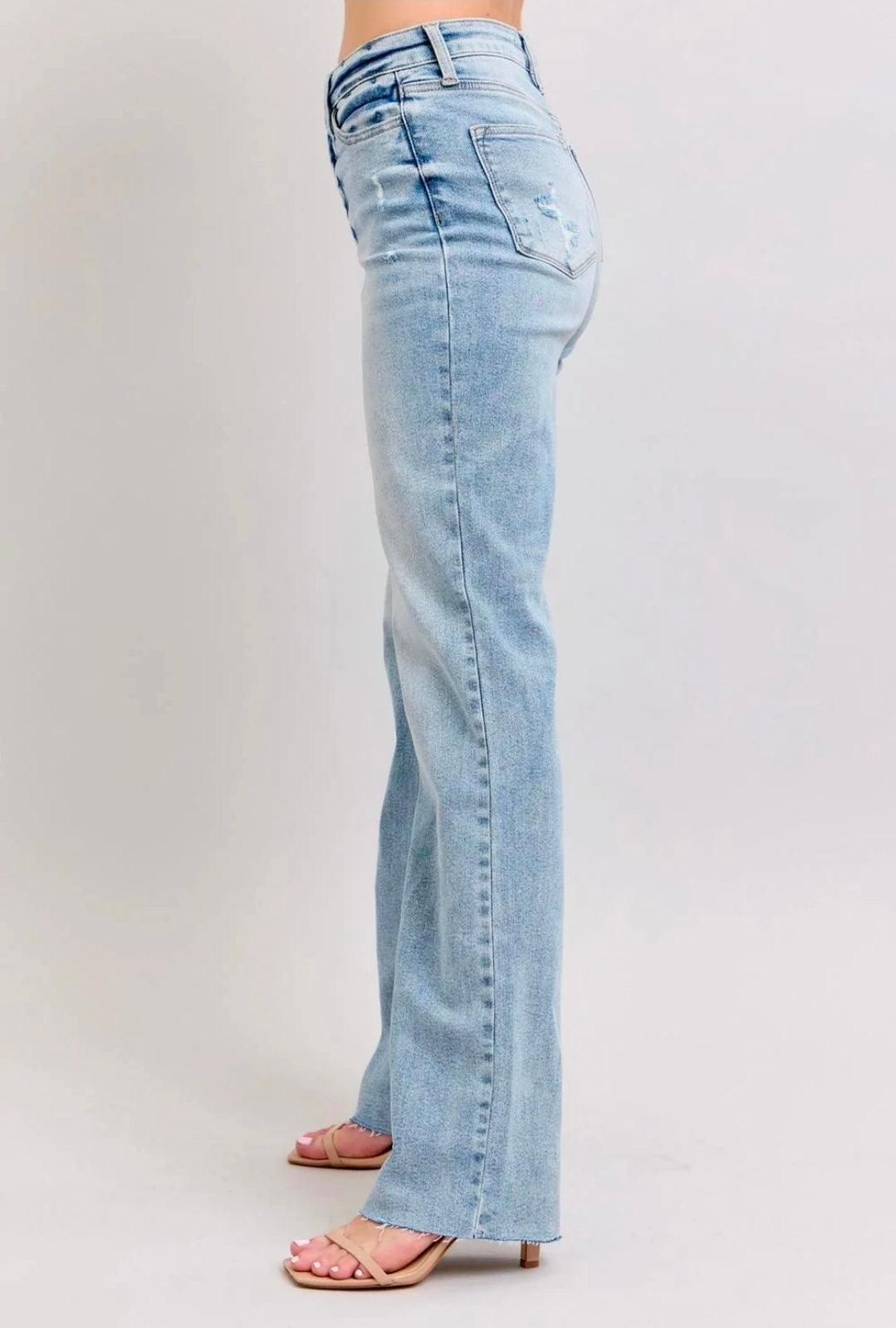 Judy Blue Mid Rise Light Wash Dad Denim Jeans