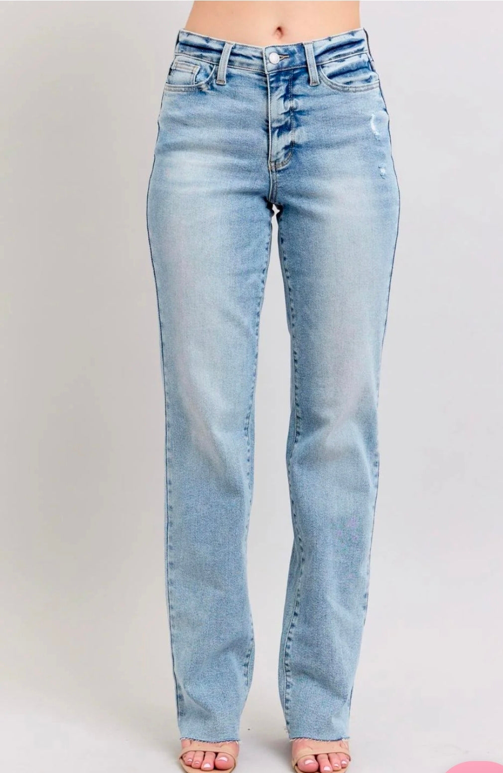 Judy Blue Mid Rise Light Wash Dad Denim Jeans