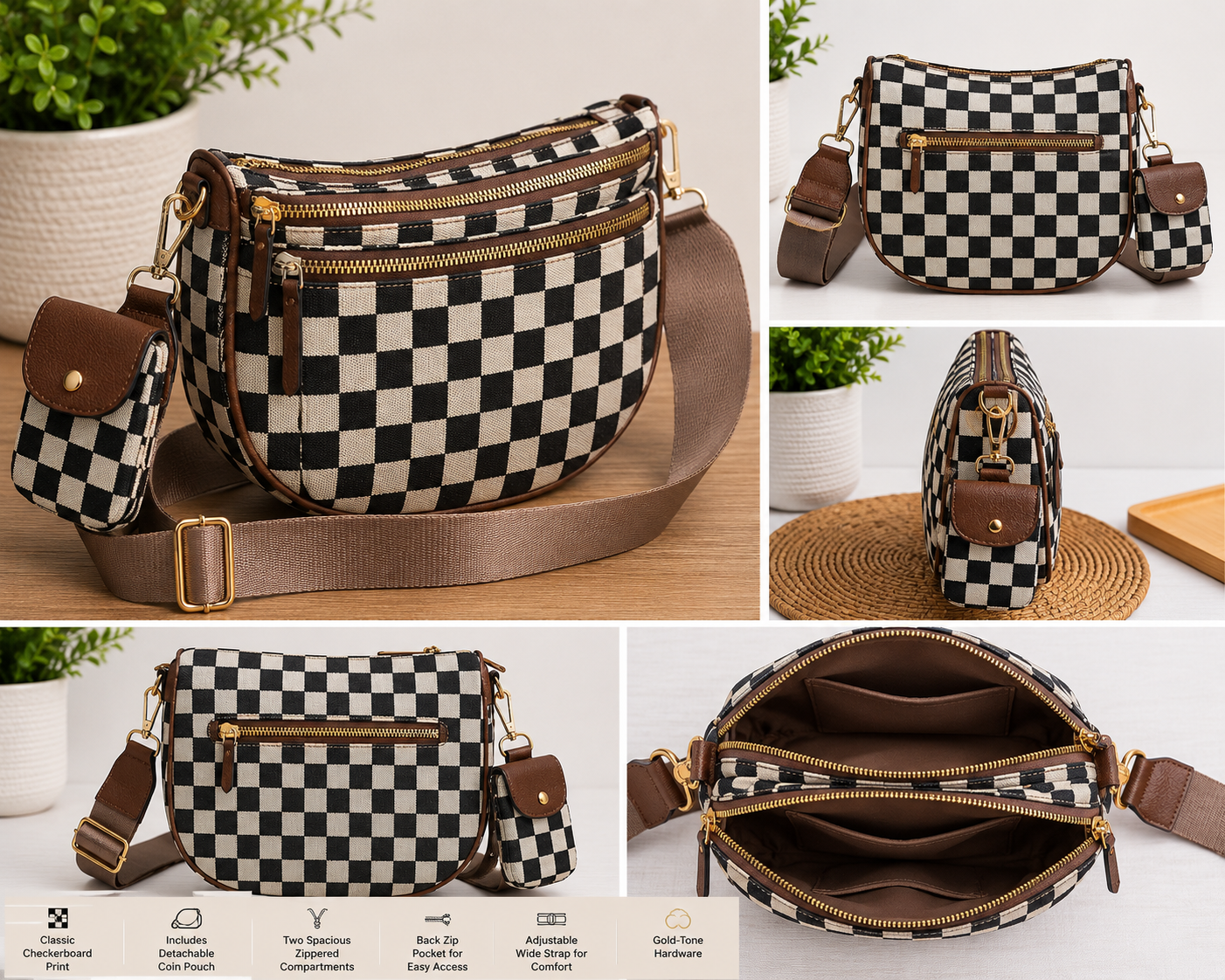 Classic Check Crossbody + Coin Pouch