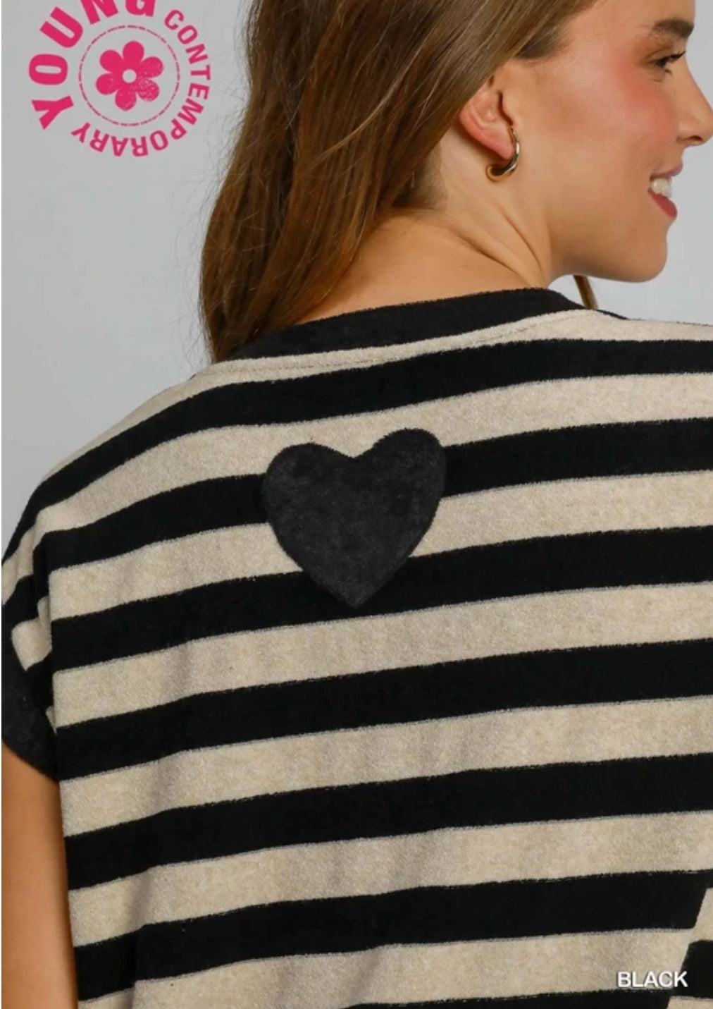 Black Sleeveless Striped Towel Dress