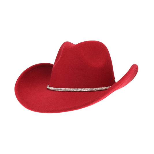 Reno Vegan Fabric Cowboy Hat - BURGUNDY