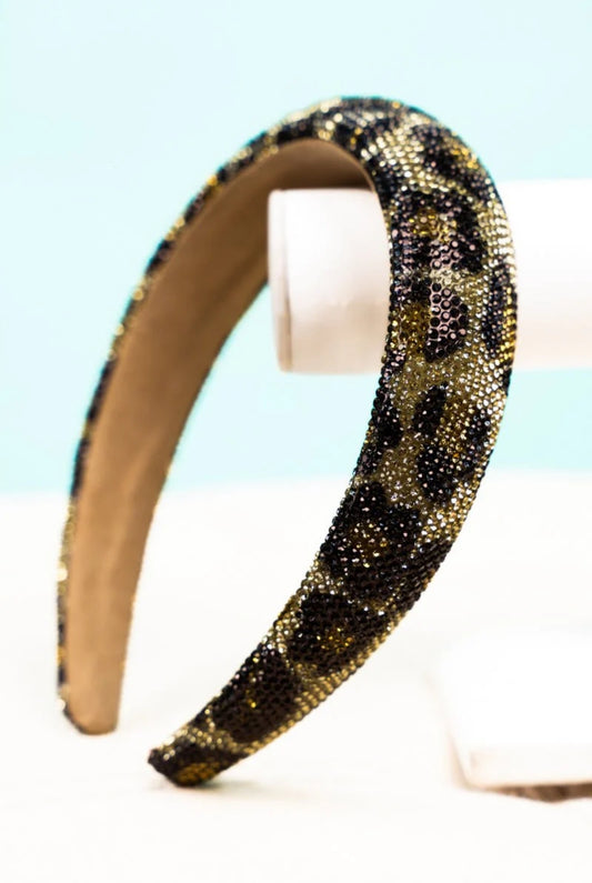 Crystal Avenue Dazzling Leopard Print Crystal Headband