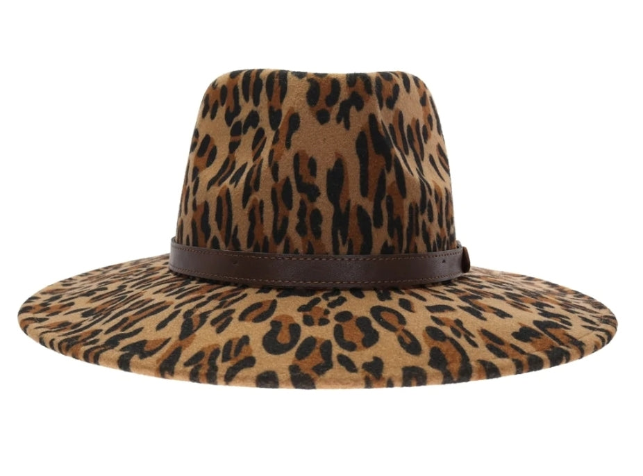 Leopard Vegan Fabric C.C Panama Hat