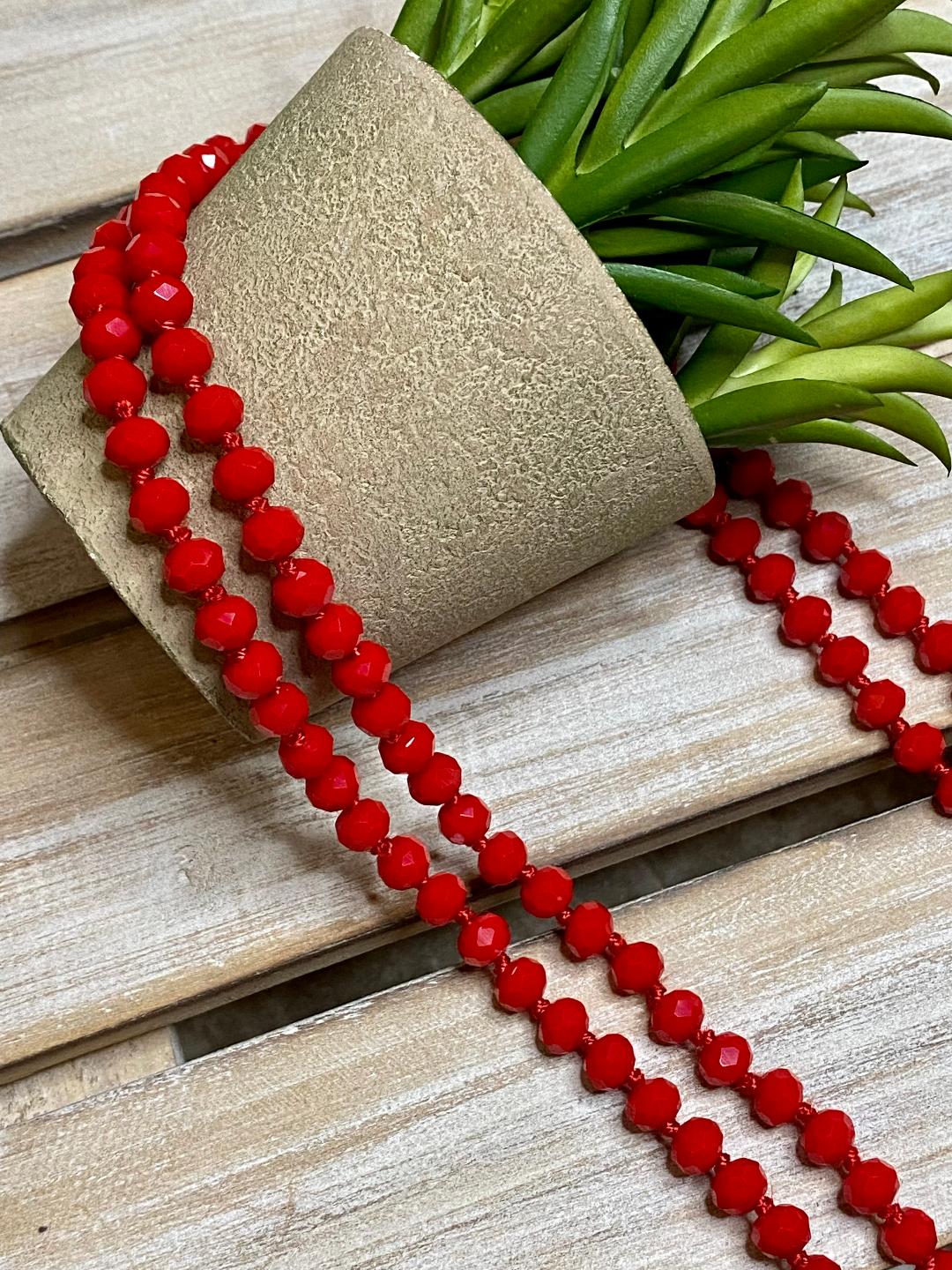 Red Crystal Beaded Necklace